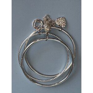 Liz Claiborne Silver-Tone Bangle Bracelet Set With Rhinestone Heart Charm